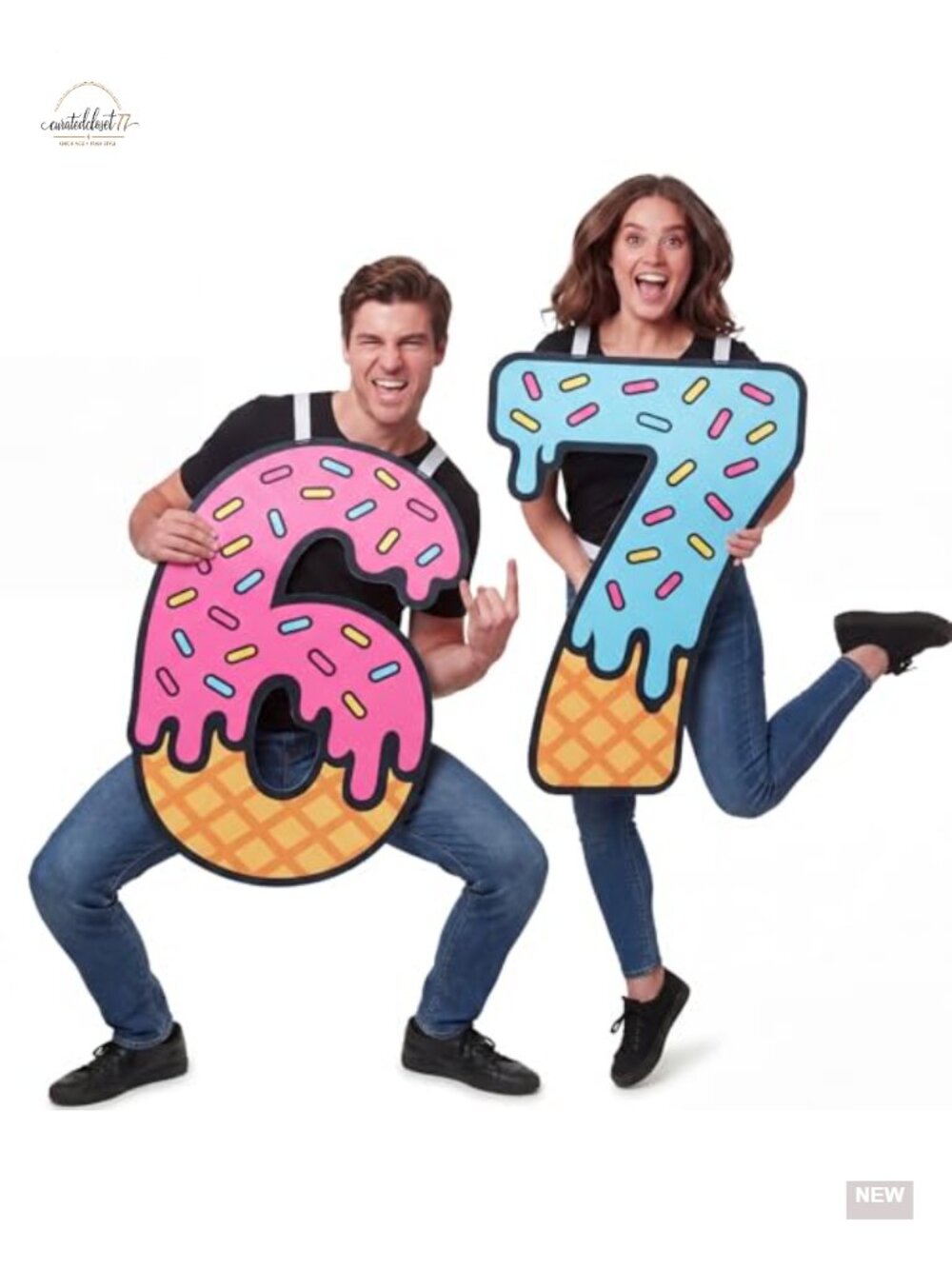 67 Ice Cream Costume Couple Halloween Fun Adult Outfit Felt